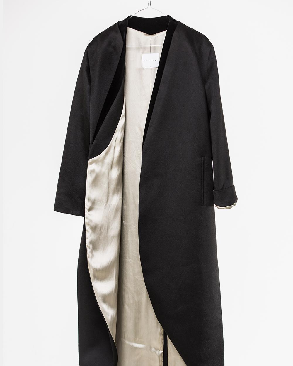 Black overcoat